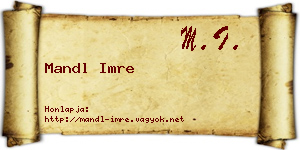 Mandl Imre névjegykártya