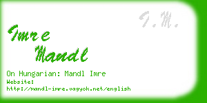 imre mandl business card